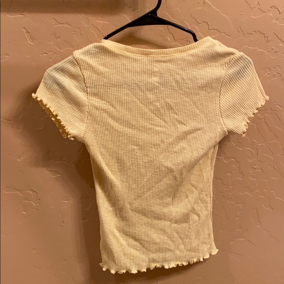 PacSun Light Yellow Button Short Sleeve - Picture 6 of 6
